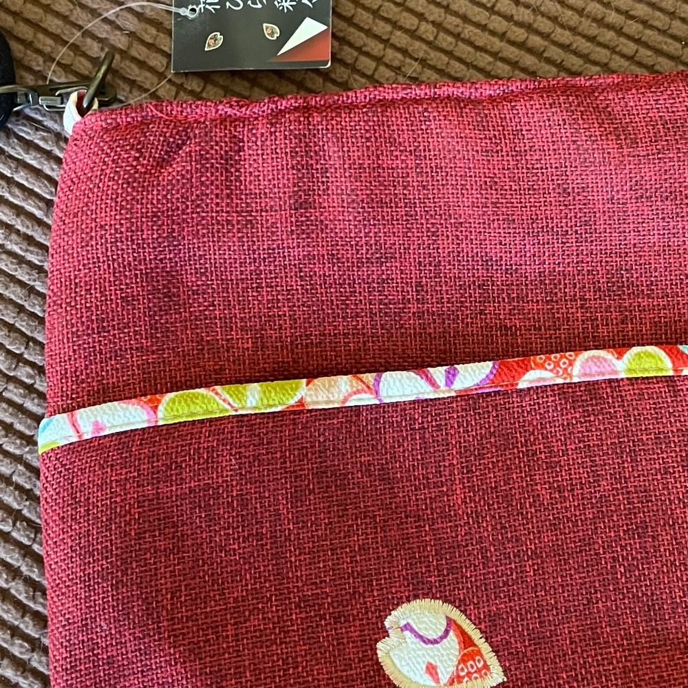 PRICE DROP! NWT  Boho canvas shoulder bag with floral appliqués - Picture 3 of 16